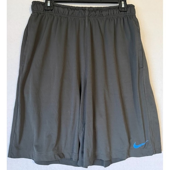 Nike Other - Nike Dri Fit Shorts Men L Gray Blue Vented Mesh Training Drawstring Breathable